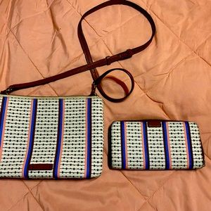 Fossil crossbody purse with matching wallet